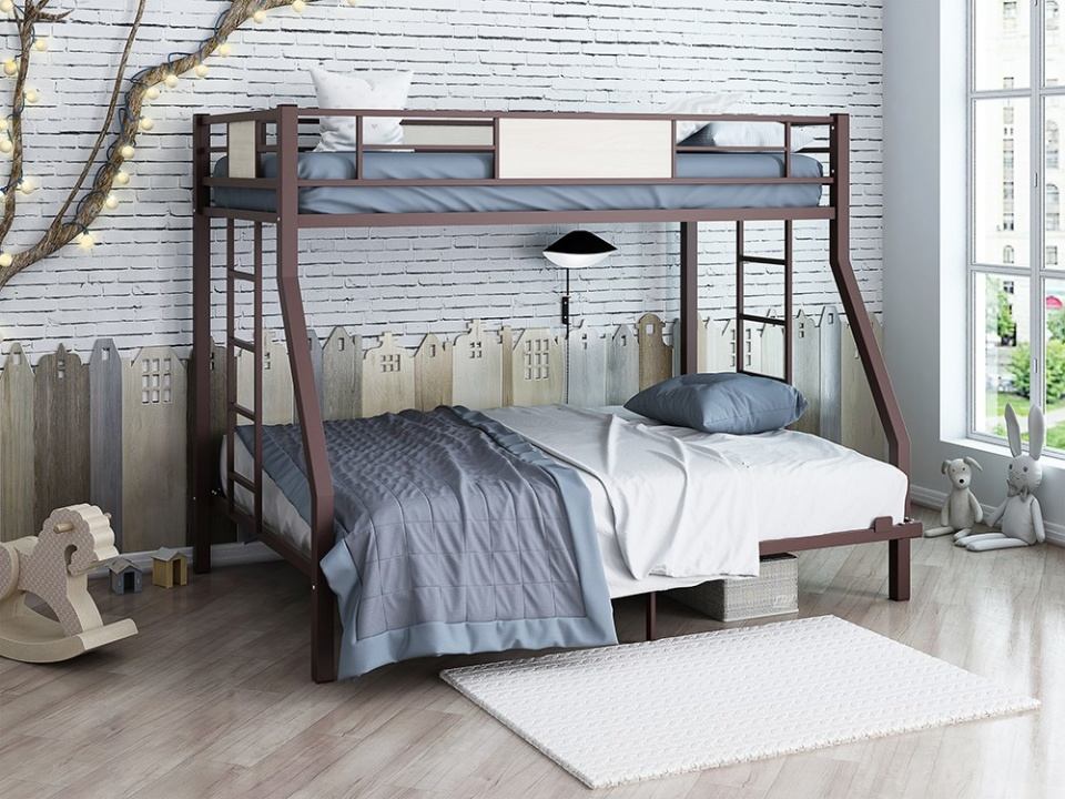 Двухъярусная кровать Гранада 140 коричневая-1